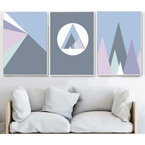 Geometric Abstract Mountain Nordic Posters And Prints Wall Art Canvas Painting Wall Pictures For Living Room Decorative Pictures