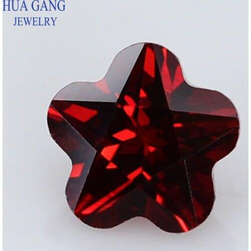 Garnet Pentacle Plum Shape Brilliant Cut CZ Stone Synthetic Gems Cubic Zirconia For Jewelry Size 3x3~10x10mm Free Shipping