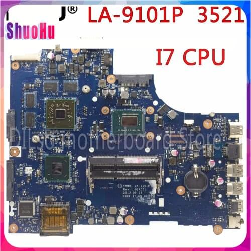 KEFU VW55C 0VW55C VAW01 LA-9101P For DELL INSPIRON 3521 5521 Laptop Motherboard I7 CPU PM Test Motherboard DDR3 HM76 Intel
