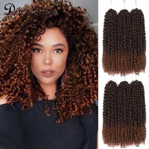 Marley Braid Curly Crochet Hair 8 inch Ombre Braiding Hair Extensions Synthetic Crochet Braids Brown Brown Color