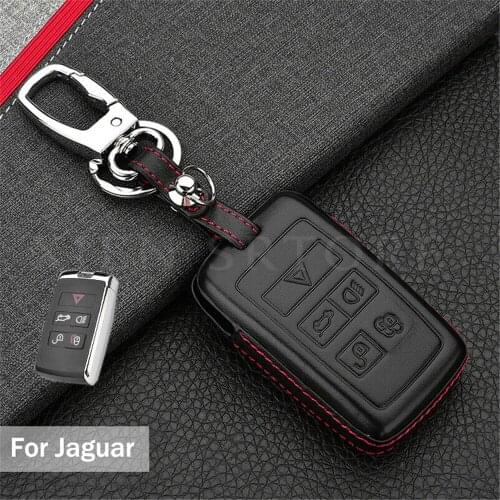Premium Leather Car Remote Key Fob Case Cover Shell Skin Holder Protector Bag For Land Rover Range Rover Sport Evoque Jaguar