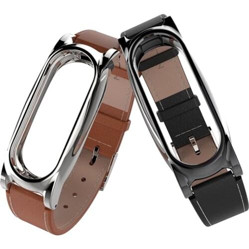 Gosear Leather Magnetic Watchband Wristband Watch Wrist Replace Strap Band for Xiaomi Xiomi Xiao Mi Band Miband 2 Band2 Bracelet