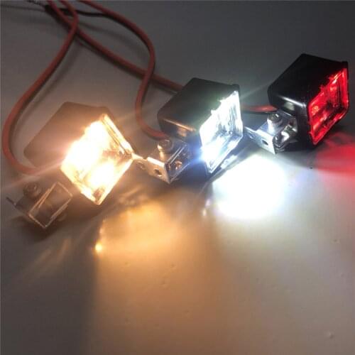 Square Light Lamp Headlight Searchlight for 1/10 Axial SCX10 TRX4 D90 TF2 Tamiya CC01 RC Car Accessories