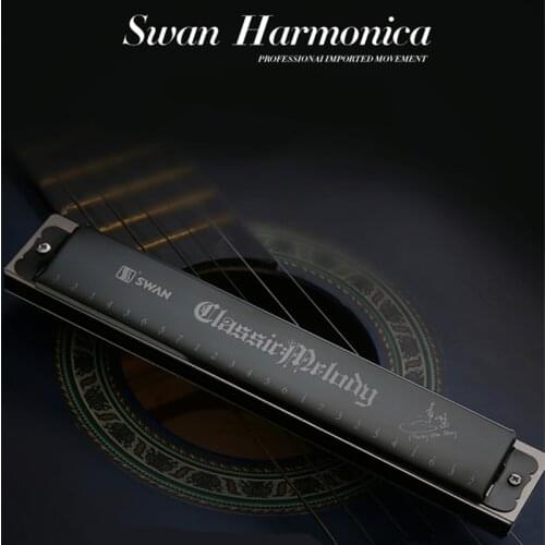 Swan Harmonica Key of C Gaita De Boca Harmonica BLACK Folk Armonica Holes Harp Tremolo Instrumentos Musicales Swan Harmonika