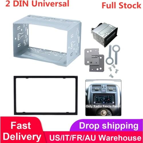 Unit 2 DIN Cage Radio Vehicle Case Car Fitting DVD Player Frame Mounting Plate Plastic Panel with Hardware Accessory for Cars