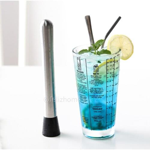 Stainless steel masher crushed popsicle milk tea shop fruit tea press juice stick fruit mash stick lemon hammer ice pellet hamm