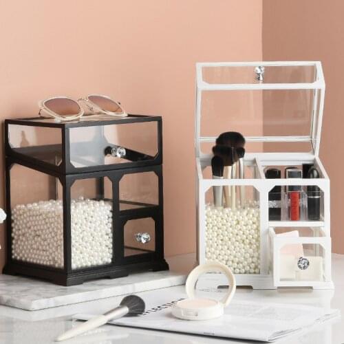 Multifunctional Makeup Storage box Drawers Case Lipstick Cosmetic Storage box Holder Makeup Brush Organizer Jewelry Storage BoxF