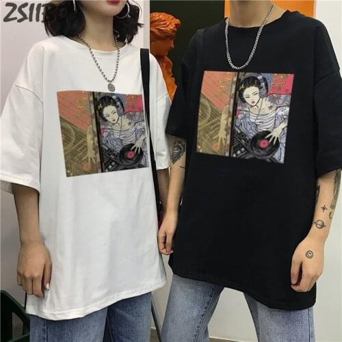 Mens tshirt Japanese Anime style personalized painted Print Harajuku Unisex Short Sleeve t shirt Funny Print Streetwear T-shirt
