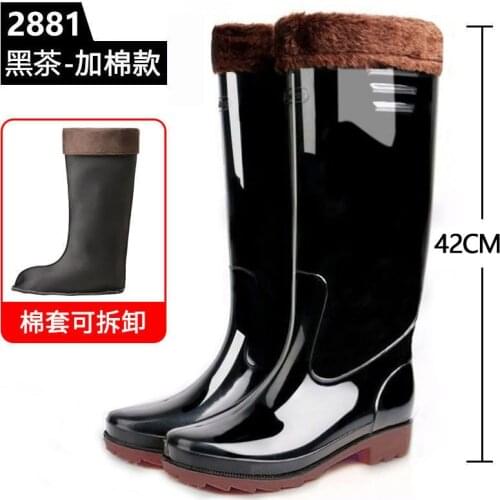 Men PVC Rain High Boots Ankle Waterproof Shoes Water Shoes Male Rubber Winter Low Cut Shallow Mouth Warm Boots Plus Size 39-45