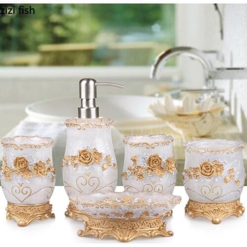 Uropean Style Wash Set, Bathroom Set, Bathroom Toiletries, Five-piece Creative Gift Box Packaging Bathroom Sets 5pcs