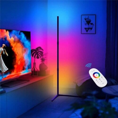 RGB Floor Lamp Standing Random Effects&Solid Color Touch Sensitive Remote Dimmable LED Colorful Corner Light Home Indoor Decor