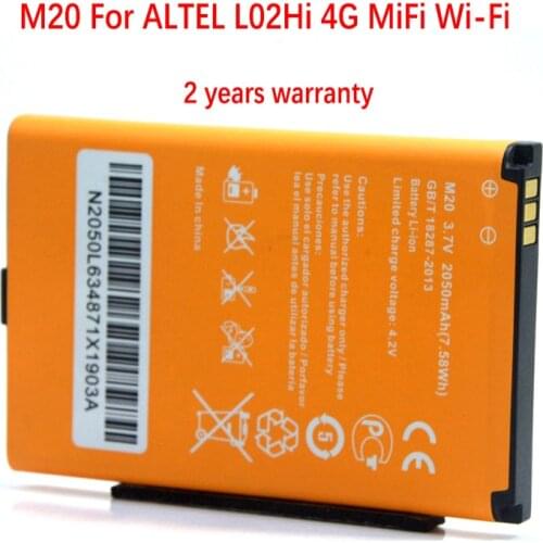 New Original 2050mAh M20 Battery For ALTEL L02Hi 4G MiFi Wi-Fi LTE WIFI Router Hotspot Modem Battery