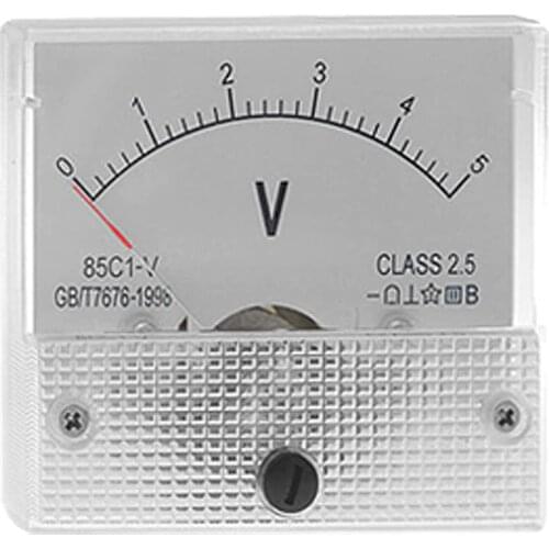 New Style Direct Current 0-5 V Voltmeter Analog Panel Meter White