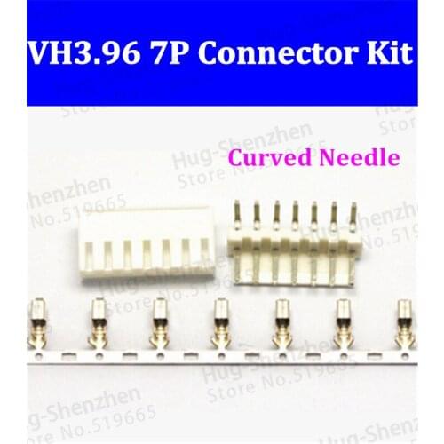 Wholesale VH3.96 connector spacing 3.96MM A curved needle male and female socket plug + terminal pinsVH3.96-7PIN 7-Pin