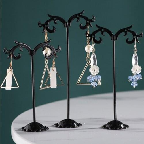 3pcs/pack Metal Earrings Jewelry Organizer T Bar Stand Holder Storage Hanger Showcase Rack Organizer Glass Jewelry Organizer