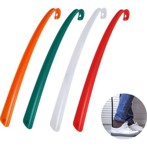 Plastic Extra Long Shoehorn Lazy Shoe Helper Long Handle Shoes Lifter Pull Shoehorn Slip Handle Long Shoehorn Random Color