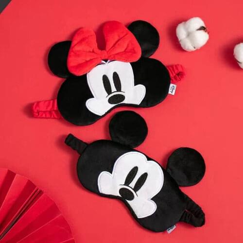 Anime Disney Mickey Mouse Blindfold Soft Plush Sleep Eye Mask Minnie Figure Eye Mask Plush Doll Sleep Mask Help Sleep Plush Mask