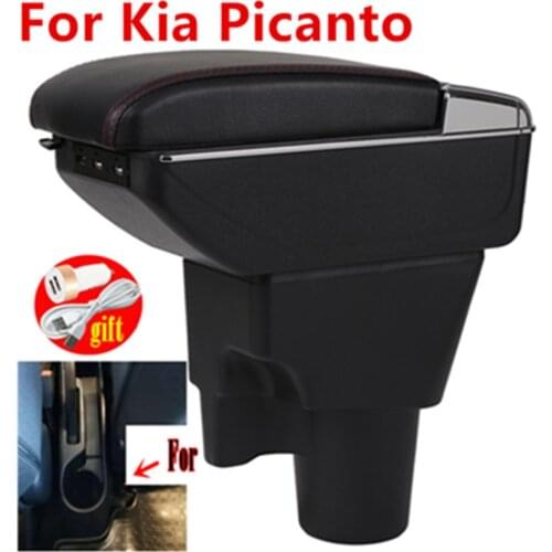 For Kia Picanto Armrest Box Picanto 3X-Line interior Retrofit parts car accessories Storage box car armrest with USB LED light