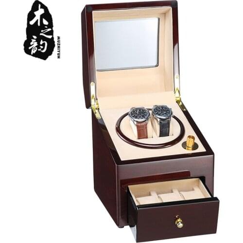 Watch Winder Box Case Storage Display Automatic Wooden Single Motor 3 Slots Winder Rotation Holder Organizer Piano finish