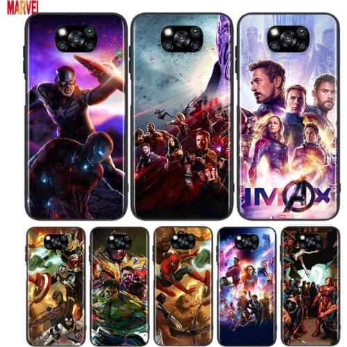 Popular Marvel Avengers Soft TPU For Xiaomi Poco X3 NFC M3 M2 X2 F3 F2 Pro C3 F1 Mi Play Mix 3 A2 A1 6X 5X Black Phone Case