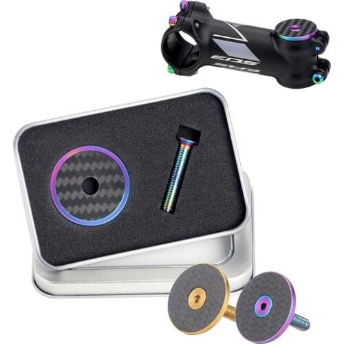 Bicycle Carbon Fiber Headset Cover Titanium Alloy Screw Mountain Bike Handlebar Cover OD2 Front Fork Wrist Cover