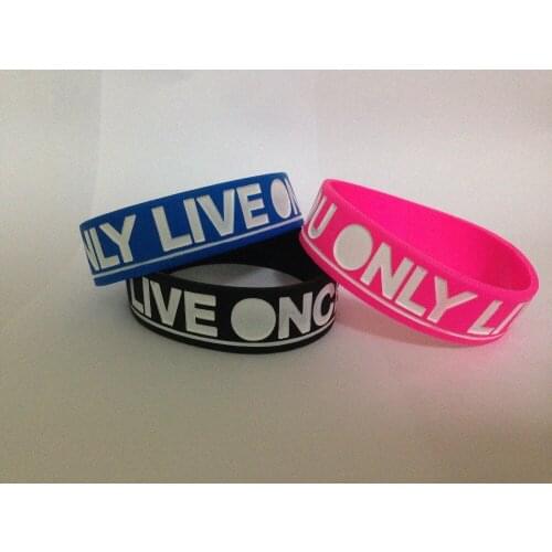 Silicone bracelet YOLO YOU ONLY LIVE ONCE .Free Shiping