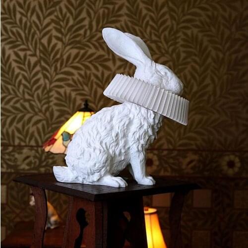 Modern Minimalist Table Light Resin Rabbit Animal Luxury Living Room Study Childrens Room Nordic Designer Bedroom Bedside Lamp