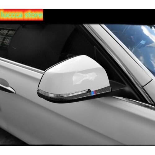 Carbon Fiber Car Styling Rearview Mirrors Cover Trim Strips Sticker For BMW 1 2 3 4 Series X1 F20 F30 F31 F34 E84 Accessories