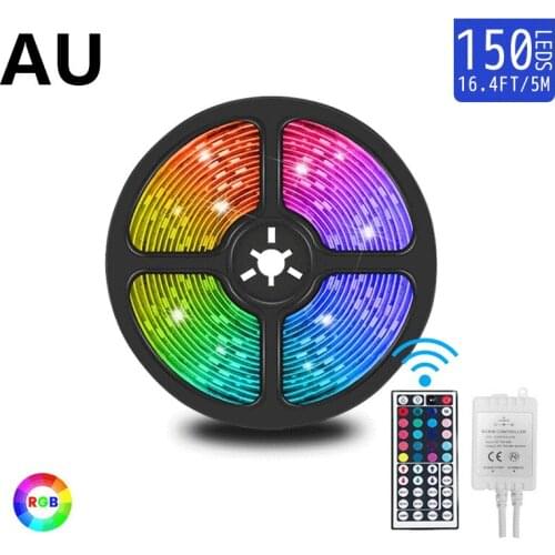 5m Light Strips RGB LED Indoor Lamps 5050 LED Light Strips Light Change Color 44Key Infrared Remote Control DC Power Adapter New