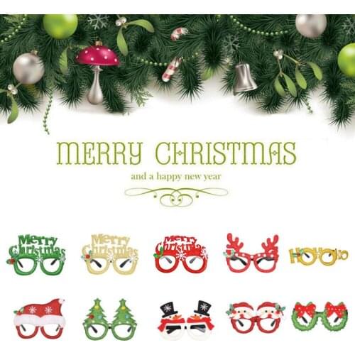 Christmas Party Decorations Adult ChildrenS Toys Santa Snowman Antler Glasses Home Decoration Glasses Holiday Dress Up Cocina