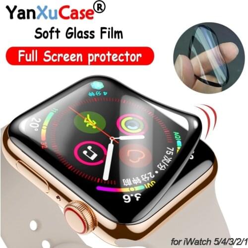 PET + PMMA Waterproof Screen Protector For Apple Watch 5 4 3 2 1 38MM 40MM 44MM 42MM Not Tempered Glass Soft Film For Iwatch 4/5