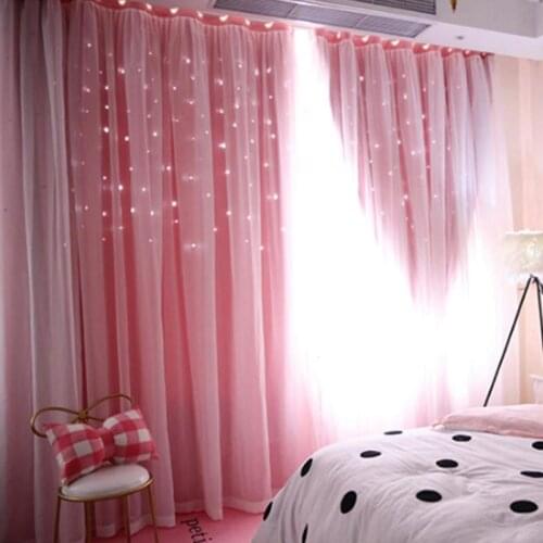 Hollowed Out Star Shading Window Blackout Curtain Drapes Purdah for Living Room Princess Children Room Baby Kids Room Curtain
