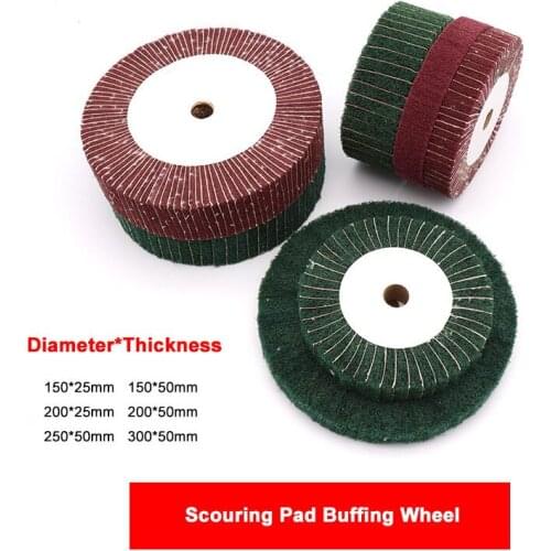 1PCS Nylon Fiber Flap Polishing Wheel Grinding Disc Non-woven Scouring Pad Buffing Wheel For Angle Grinder