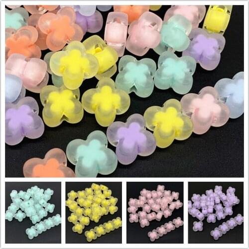10pcs 20mm Matte Effect Four Leaf Clover Acrylic Beads Charms Bracelet Necklace Beads for Jewelry Making DIY Accessories