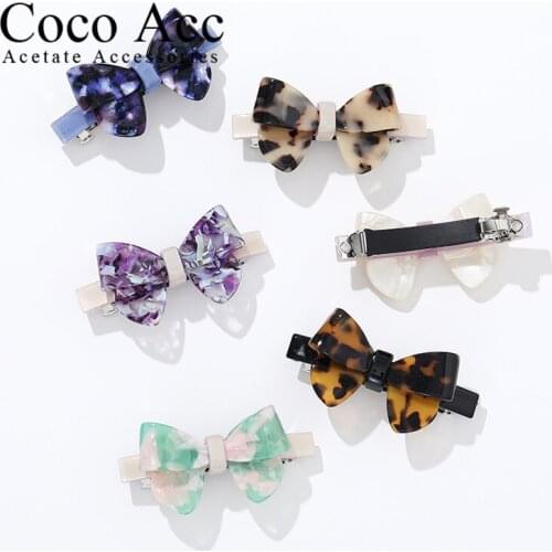 3pcs 50% off fancy cellulose acetate sheet bow knot large hair barrettes clips for women girls long thick hair