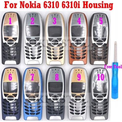 5A High Quality Brandnew 6310 Housing For Nokia 6310i Mobile Phone Cover Case ( No Keypad ) Free Tool Free Shipping