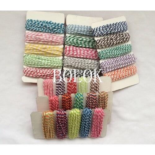 60packs/lot 30 mix color twisted Cotton Twine cotton cords for scrapbook decoration hang tags rope