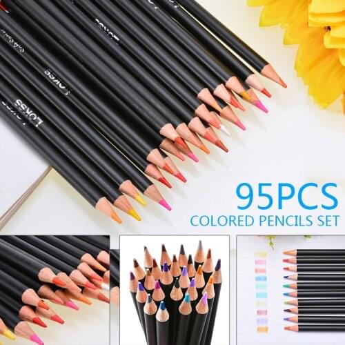 95pcs Drawing Pencils Set Sketch Colored Pencils Watercolor Metallic Oily Complete Beginner Kit Art Supplies