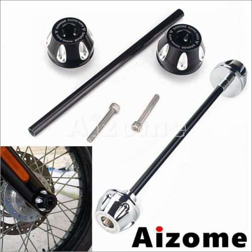 3D Engraved Ball Cut Wheel Protection Crash Pad Aluminum Front Axle Fork Slider for Harley Softail Standard 2018 2019 2020 2021