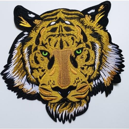 Big tiger patches for clothing 3D embroidered ironing Patches DIY iron on Tiger parches Embroidery applique animals