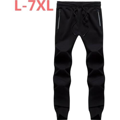 New Big Size Sweatpants Spring Autumn Elastic Narrow Feet Pencil Pants Loose Plus Size 8X 7X Casual Cotton Jogger Trousers