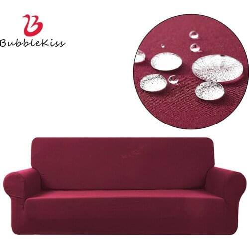 Bubble Kiss Solid Color Corner Sofa Cover Waterproof Stretch Case For Sofa Living Room Home Slipcover Decor Elastic Couch Cover