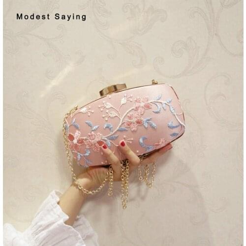 Delicate Embroidery Lace Wedding Party Shoulder Bags 2018 Square Prom Evening Purse Dolly Bags Wedding Accessories Crossbody Bag