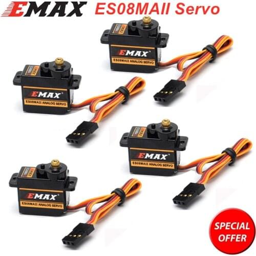 EMAX ES08MA ES08MAII 12g Mini Metal Gear Analog Servo for Rc Hobbies Car Boat Helicopter Airplane Rc Robot Free shipping
