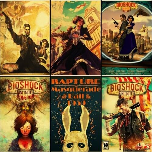 Shooting Game "bioshock Infinite" Retro Kraft Poster Childrens Room Decoration Painting