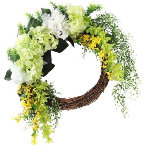 Artificial Winter Jasmine Spring Flower Wreath Decoration For Wedding Front Door
