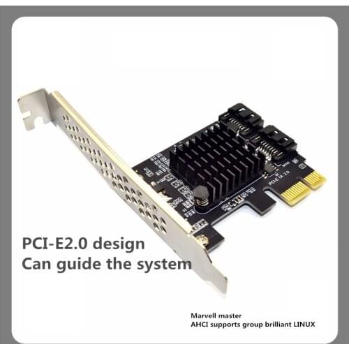 SATA3.0 expansion card 2 port to PCI-E adapter card IPFS hard disk 6Gbps black group Hui MARVELL