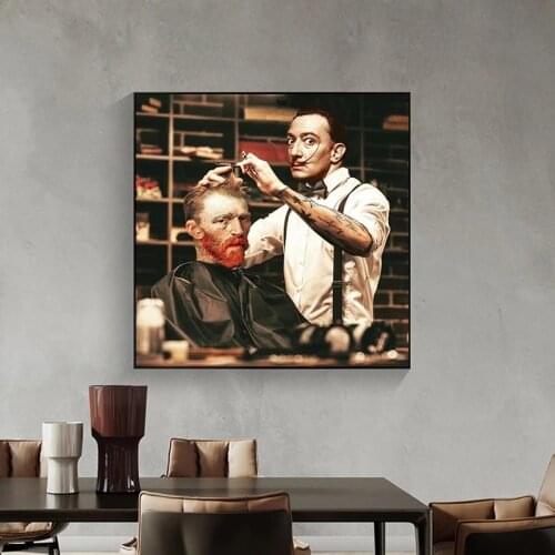 Funny Character Portrait Art Van Gogh Haircut Canvas Paintings Prints and Posters Wall Art Pictures for Living Room Home Decor