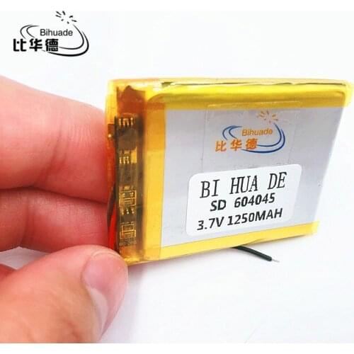 Li-po Size 604045 3.7V 1250 mah Lithium polymer Battery With Protection Board For GPS Tablet PC Digital Products