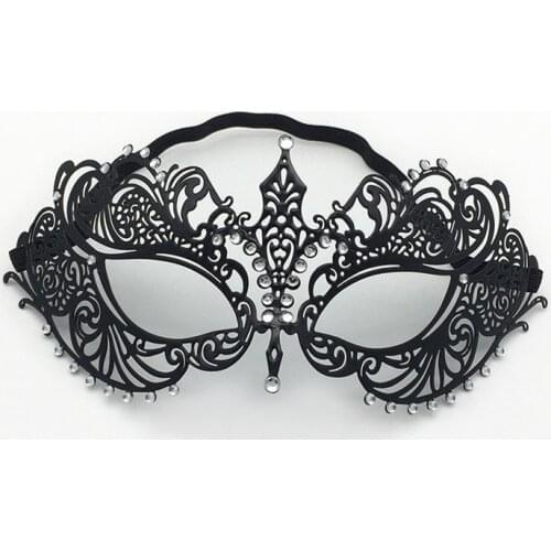 Metal Diamond Iron Mask Festival Supplies Masquerade Party Half Face Halloween Mask Silver Black Golden Color